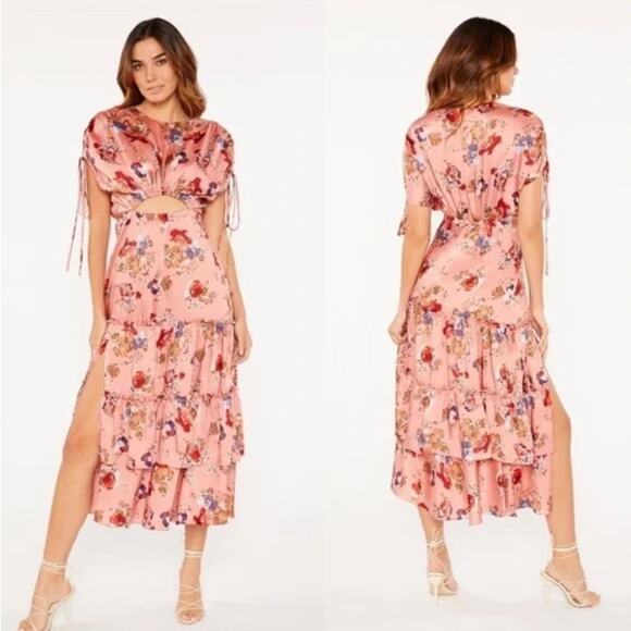 Cinq a Sept Dress Womens 14 Martine Floral Ruffled Maxi Boho Coquette Romantic - Picture 3 of 16